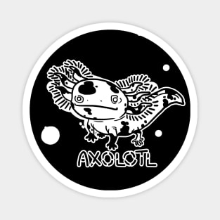 MOSAIC  WHITE BLACK AXOLOTL mud puppy t-shirt Magnet